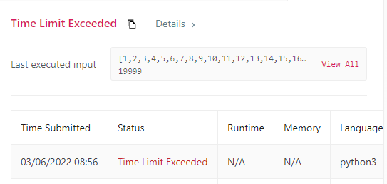LeetCode Time Limit Exceeded - Two Sum Brute Force Solution